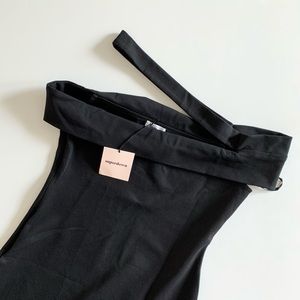 linda asymmetric bodycon dress